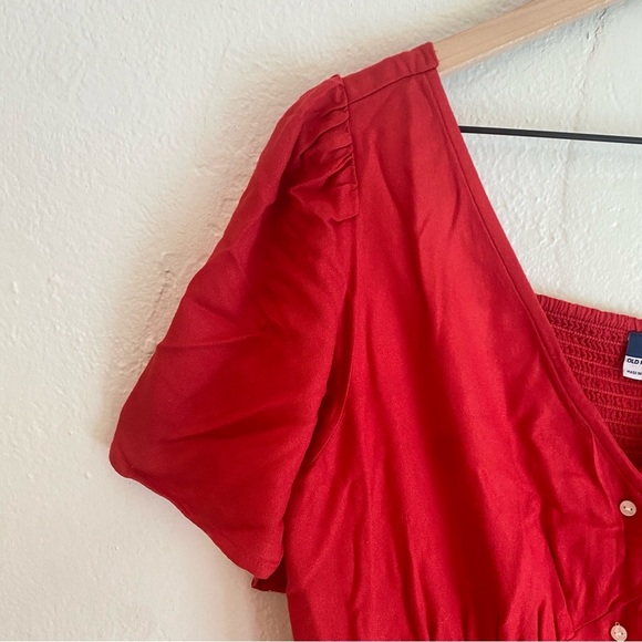 Old‎ Navy Red Puff Sleeve Sundress - Picture 5 of 8